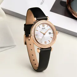 CARNIVAL Brand Fashion Rose Gold Watch for Women Ladies Waterproof Dress Quartz Wrist Watches Sapphire Clock Woman Reloj Mujer