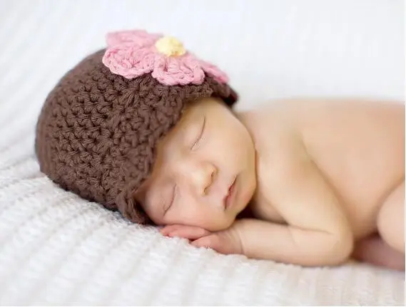 Special price - Newborn Hat Baby girls Flower Hat handmade crochet baby Cute caps Newborn Crochet Photo Photography Prop