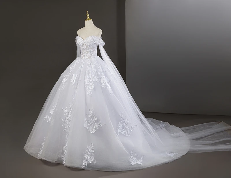 Słodkie Suknie Ślubne Luksusowa Koronkowa Suknia na Przyjęcie Weselne z Trenem Klasyczna Suknia Ślubna Szyta na Miarę Nowość 2025 Plus Size