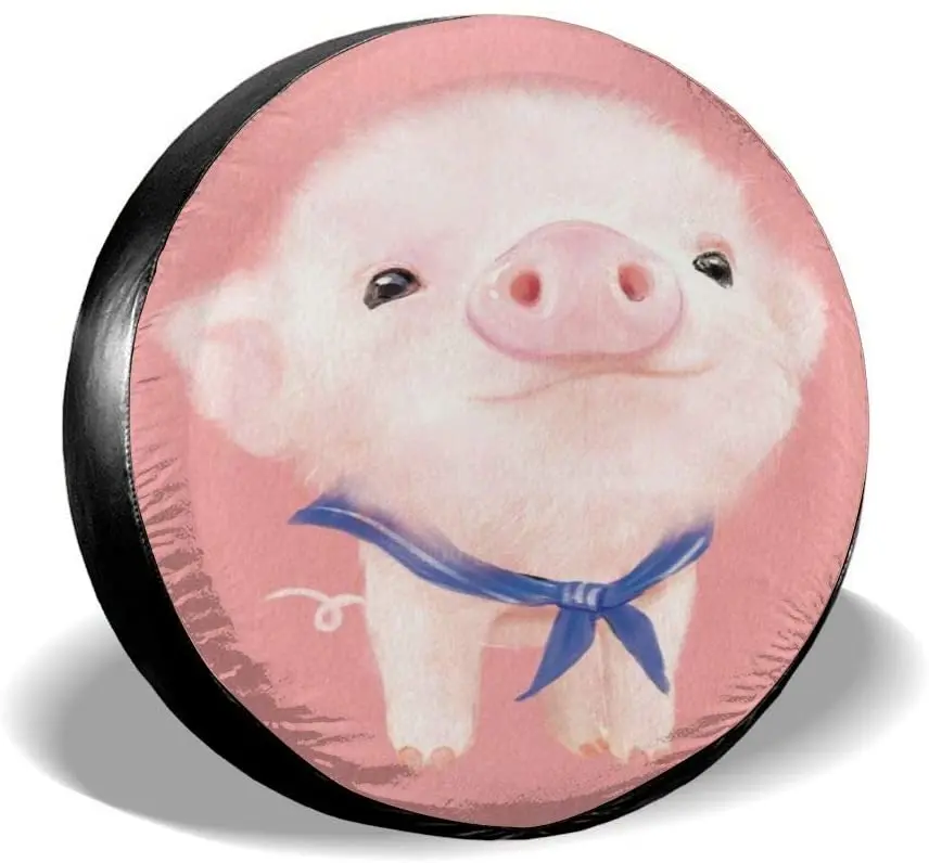 

Delerain Cute Pig Spare Tire Covers Waterproof Dust-Proof Spare Wheel Cover Universal Fit for , Trailer, RV, SUV, Truck and