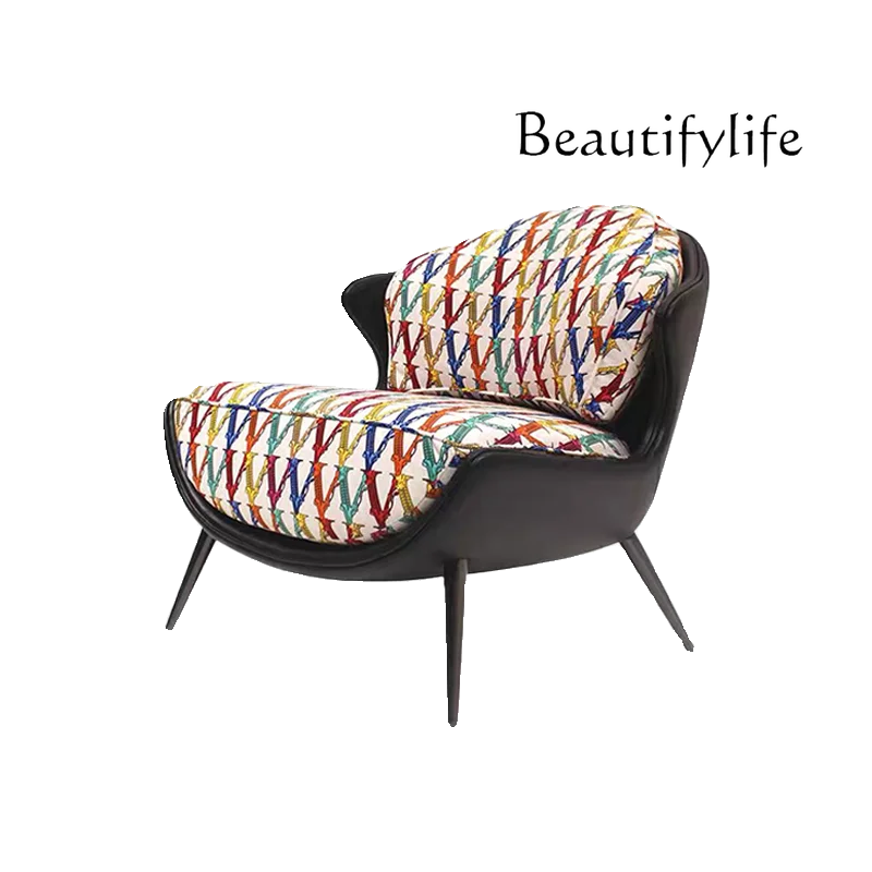 

Italian light luxury designer single leisure chair creative fabric simple art lazy sofa chair