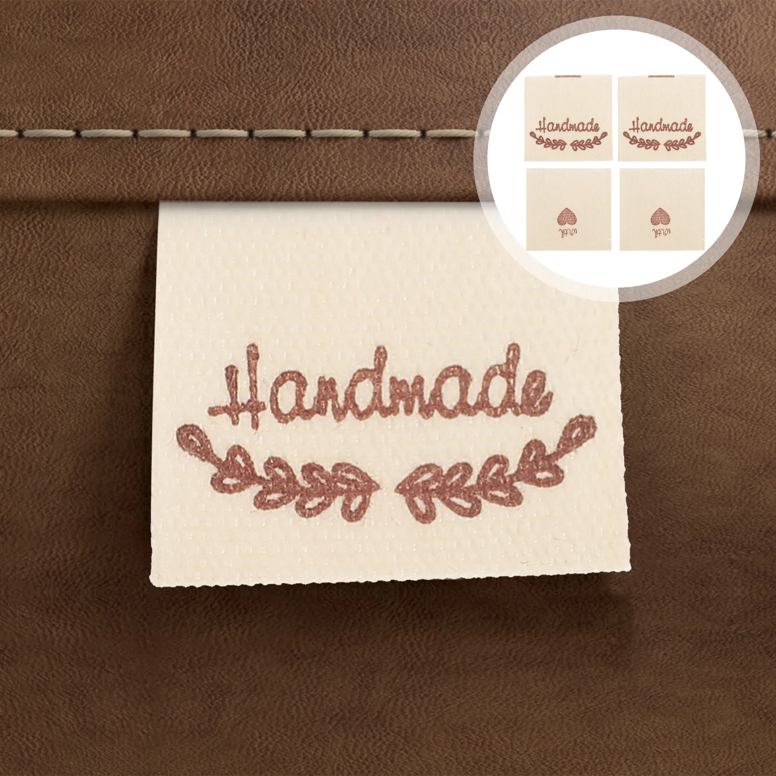 

100Pcs Vintage Style Fabric Handmade Tags for Sewing Knitting Clothes Craft Decoration Handmade with