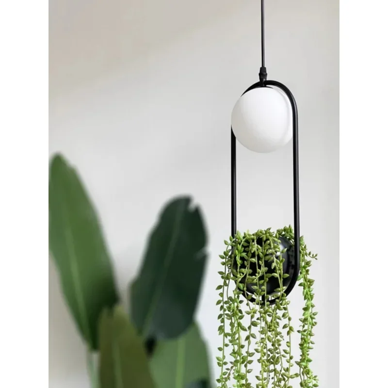 الرجعية الإبداعية مصنع قلادة مصباح للمطبخ بار بهو مقهى ديكور فني المنزل الأجهزة لوميناريا الأسود الشمال تركيبة إضاءة #2