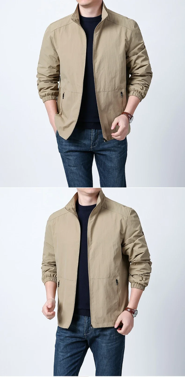 Men's Lightweight Packable Windbreaker Jacket 100% Polyamide Nylon Breathable Outdoor Sports Sun Protection Coat 2026