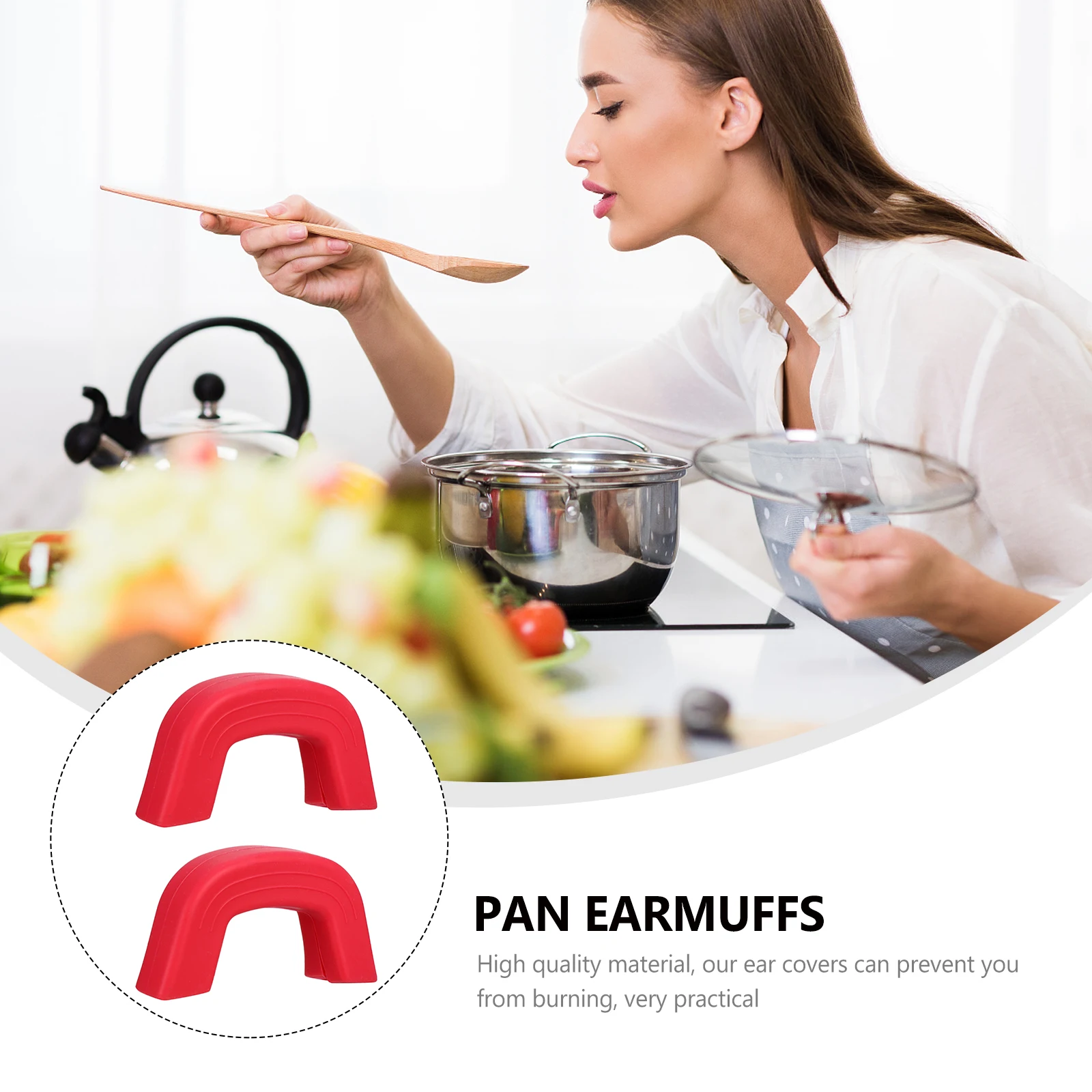 

1 Pair Heat Resistant Pot Ear Cover S Proof Kitchen Gadget Pot Grip Handle Cover For Pans Skillet Griddle Outdoor Picnic