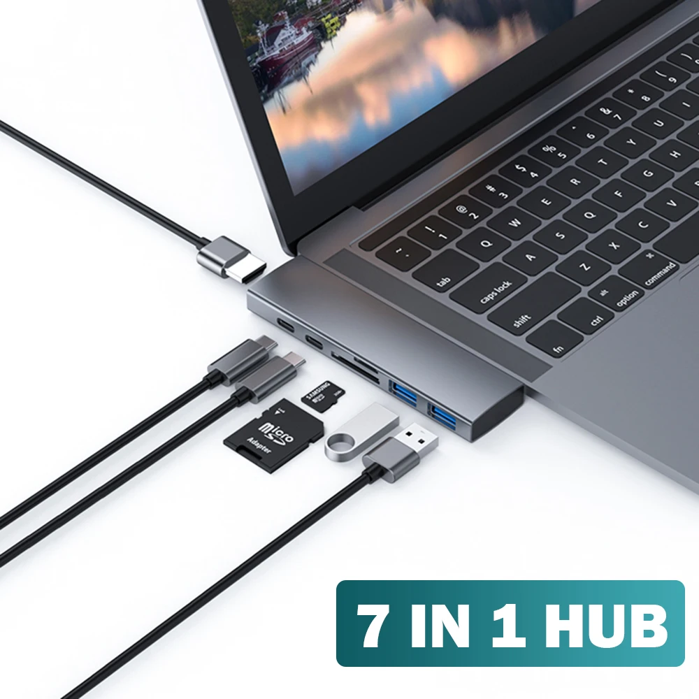 USB C HUB Type-C To HDMI-compatible USB 3.0 HUB USB Splitter Dock Station Type C HUB for MacBook Pro Air Laptop PC Assessories