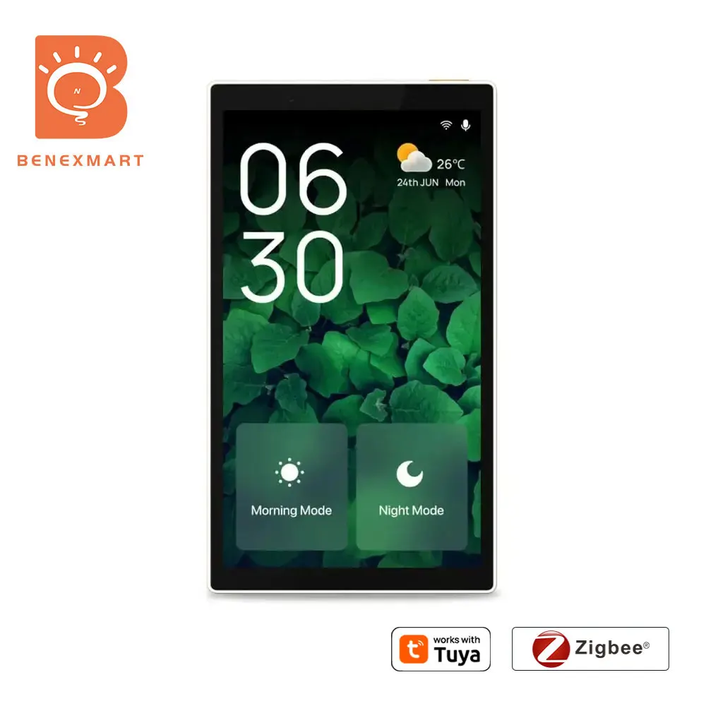 

Smart Central Control Panel US Type 5-inch Touch Screen Built-in Zigbee BLE Multimode Gateway and Alexa Voice Work with Tuya