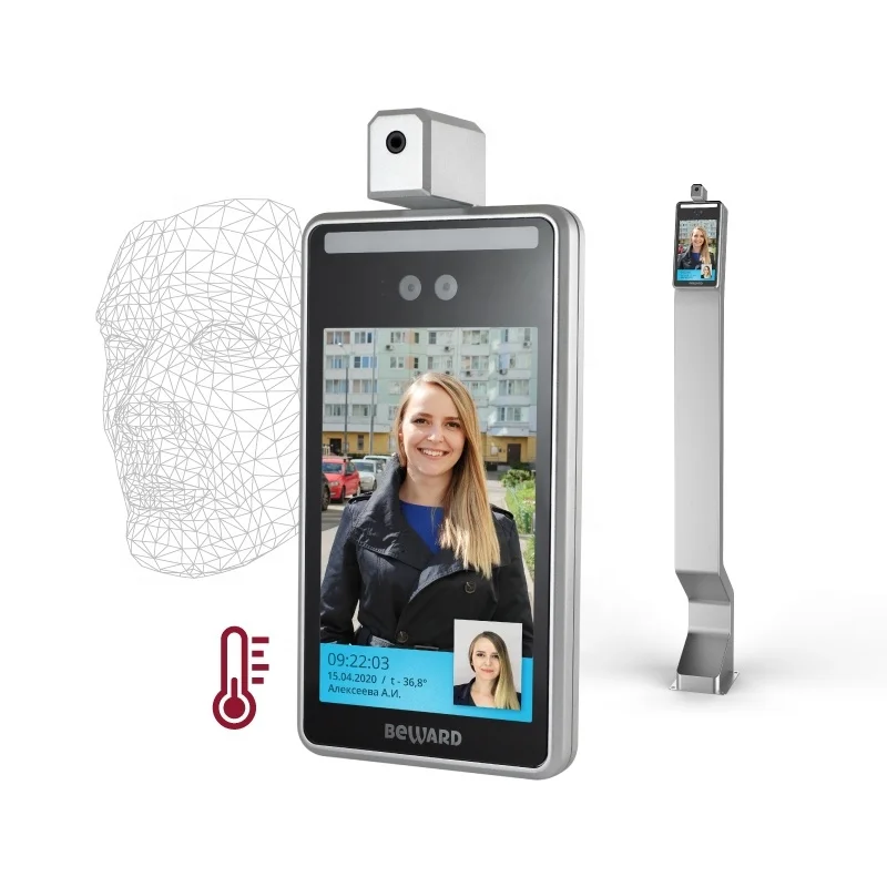 Sistema de Control de Acceso biométrico sin contacto, reconocimiento facial Linux, detección automática de temperatura, cámara detectora de escáner humano