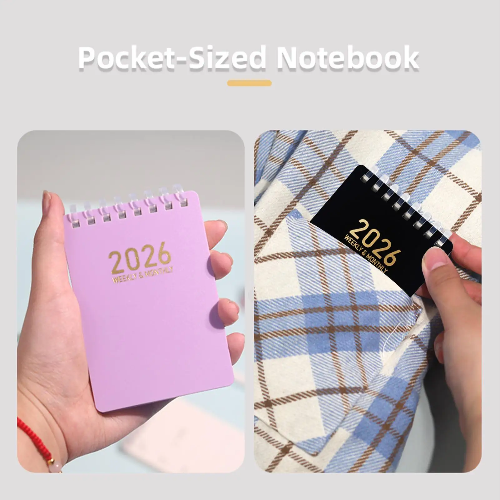 데일리 플래너 노트 2026 링 노트 스케치 교실 간호 대학 연구 법률 작업을위한 A7 포켓 크기 워크북