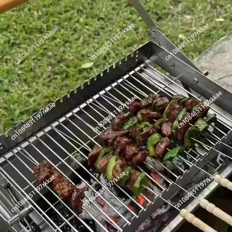 Flip Charcoal Grill Household Outdoor Removable Rotary Mesh Grill