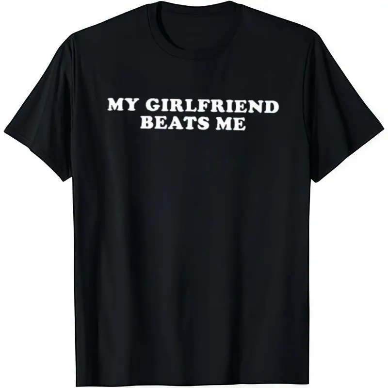 Humorous Relationship T-Shirt for Men - Black Cotton Crew Neck Short Sleeve Casual Classic Graphic Tee Comfortable Versatile