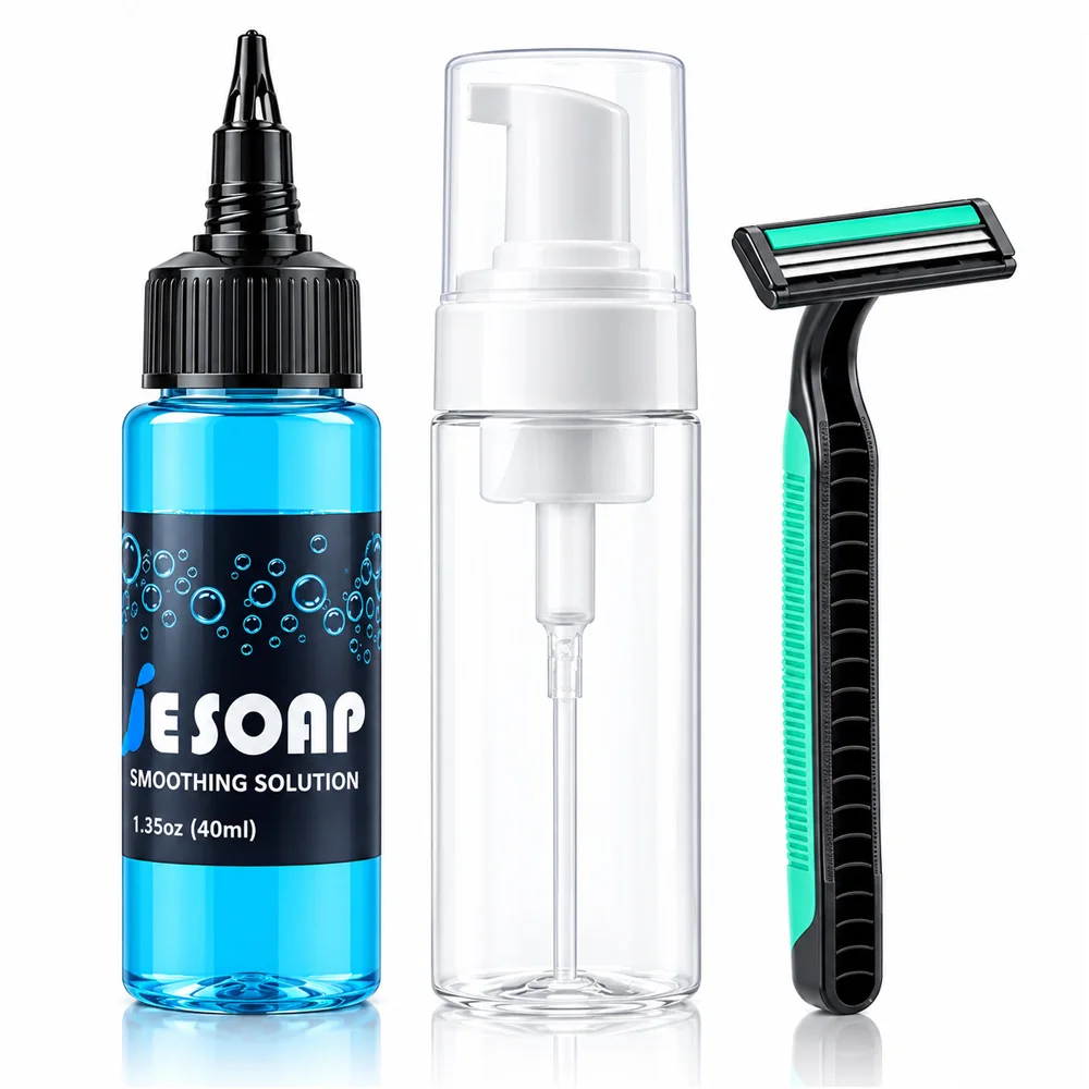 Concentrated Tattoo Cleaning Soap Blue Soap with Foaming Bottle Kit Tattoo Cleaning Supply Set  for Tattoo Cleaning Soothing