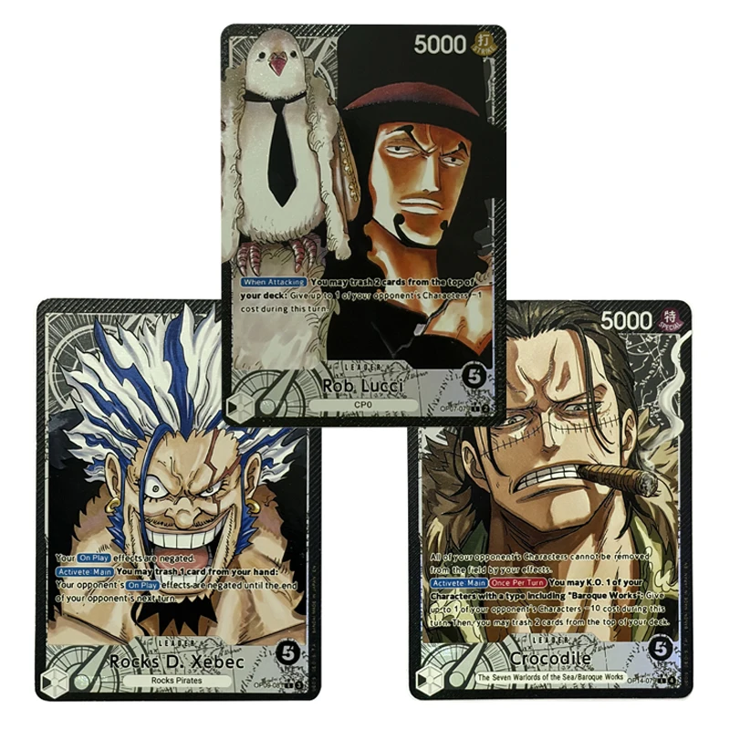 Cartão de Coleção de Anime em Inglês ONE PIECE OPCG Rob Lucci, Novo Cartão de Alta Definição Crocodile Rocks D. Xebec, Brinquedo DIY, Presente
