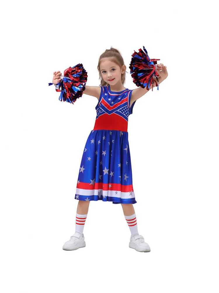 

Halloween Girls Cheerleading Costume Kindergarten Sports Performance Clothes Children's Party Outfit Traditional Chinese Stag...