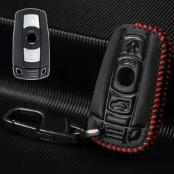 2 3 Button PU Leather Car Remote Key Fob Shell Cover Case Skin Holder Protect For BMW 1 3 5 6 7 Series E60 E61 E63 E65 E82 E88