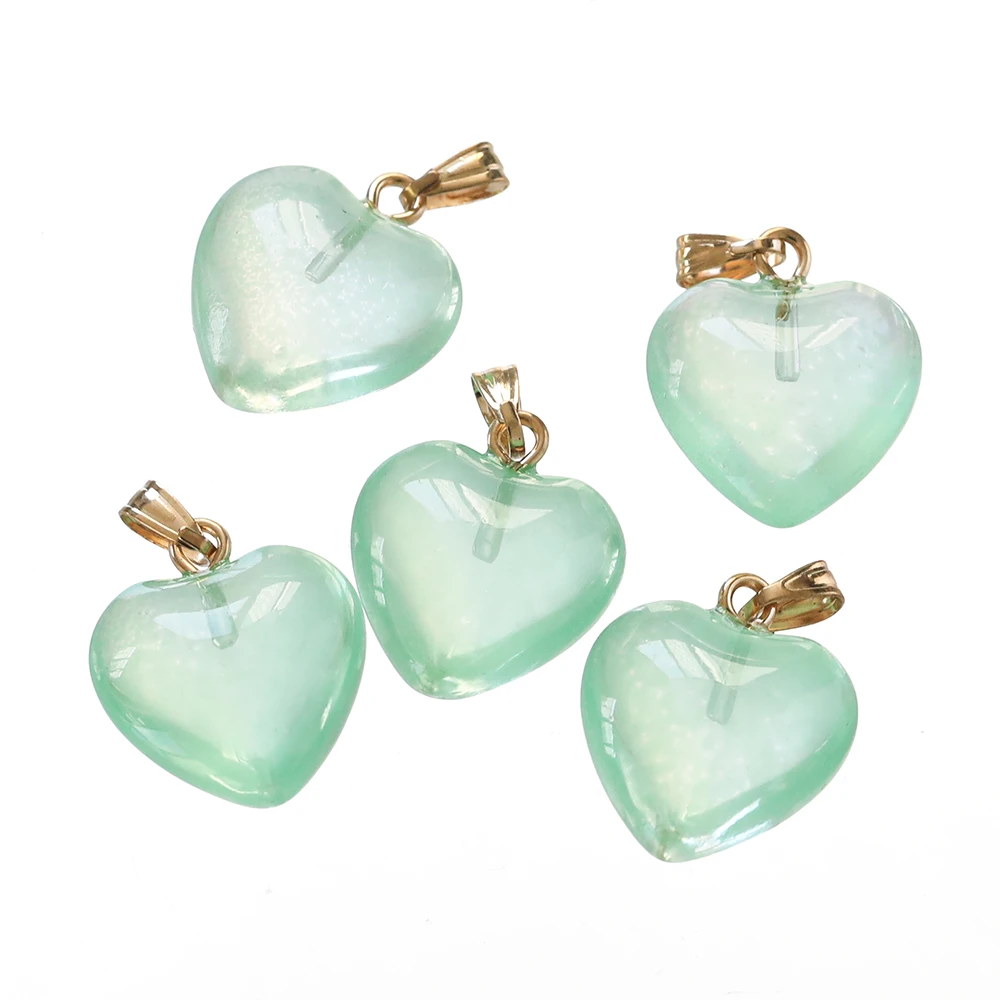 10pcs/Lot 19x16mm Heart Shape Czech Lampwork Beads Glass Beads Charms Pendant for Jewelry Making DIY Bracelets Necklace