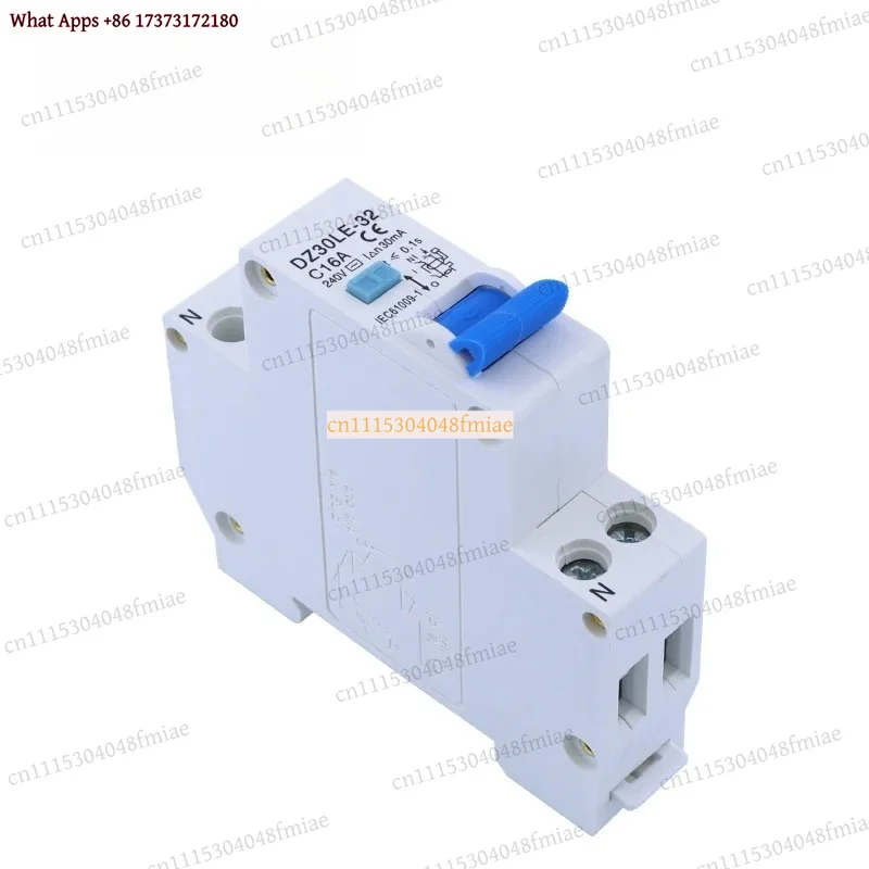 DZ47LE-32 18MM RCBO 10A 16A 20A 25A 32A 1P+N 6KA Residual Current Circuit Breaker Over Current Leakage Protection 30mA