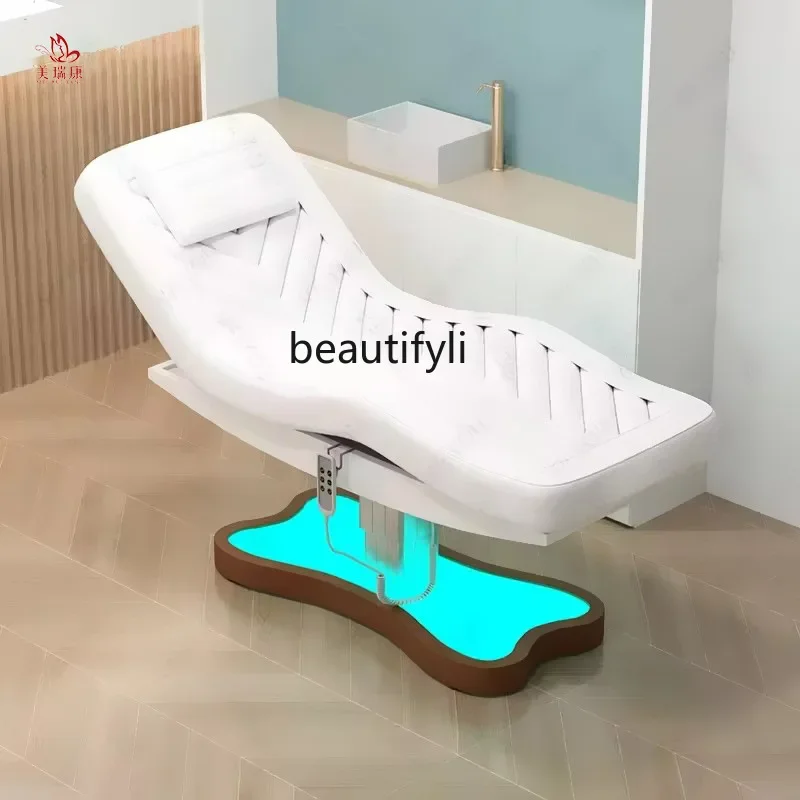 Beauty Shop Electric Beauty Bed 3 Motor LED Light Massage Couch Micro Whole Bed