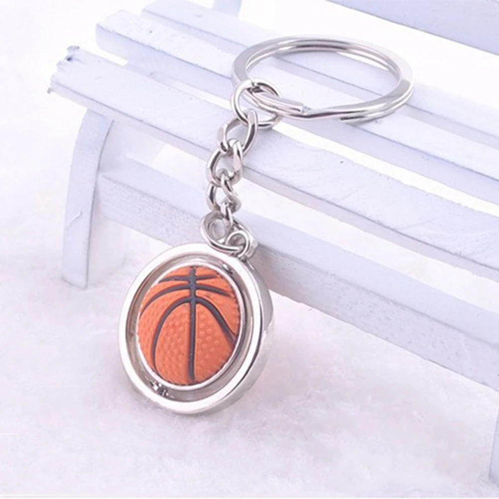 

Rotating Keychain Ball Gift Basketball Keyring for Men Holder Rotary Charm Sports