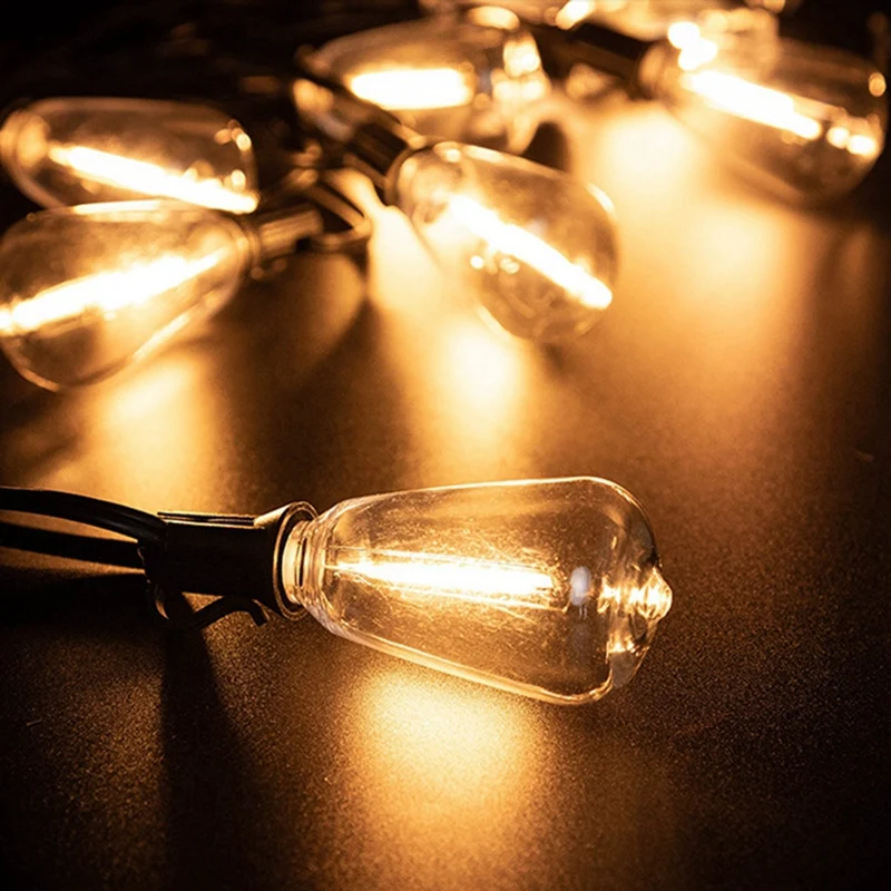 The Newst38 LED Light String Patio Shatterproof Lights Waterproof Light String For Bistro Porch Deck Backyard EU Plug