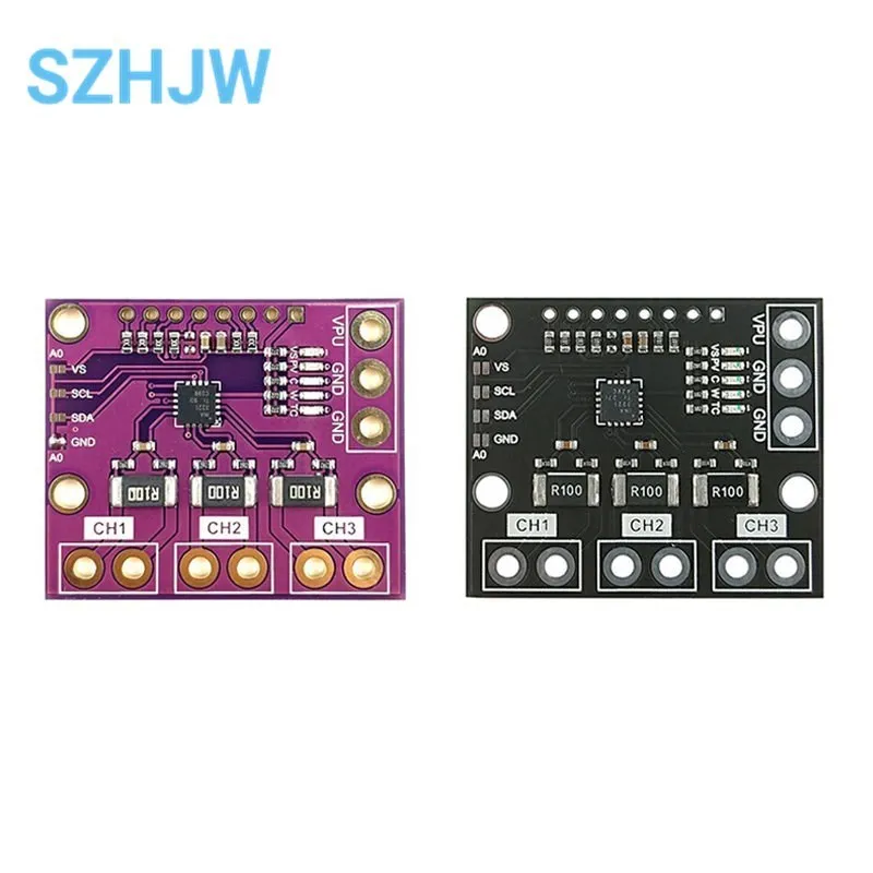 I2C SMBUS INA3221 Triple-Channel Shunt Current Power Supply Voltage Monitor Sensor Board Module Replace INA219 With Pins