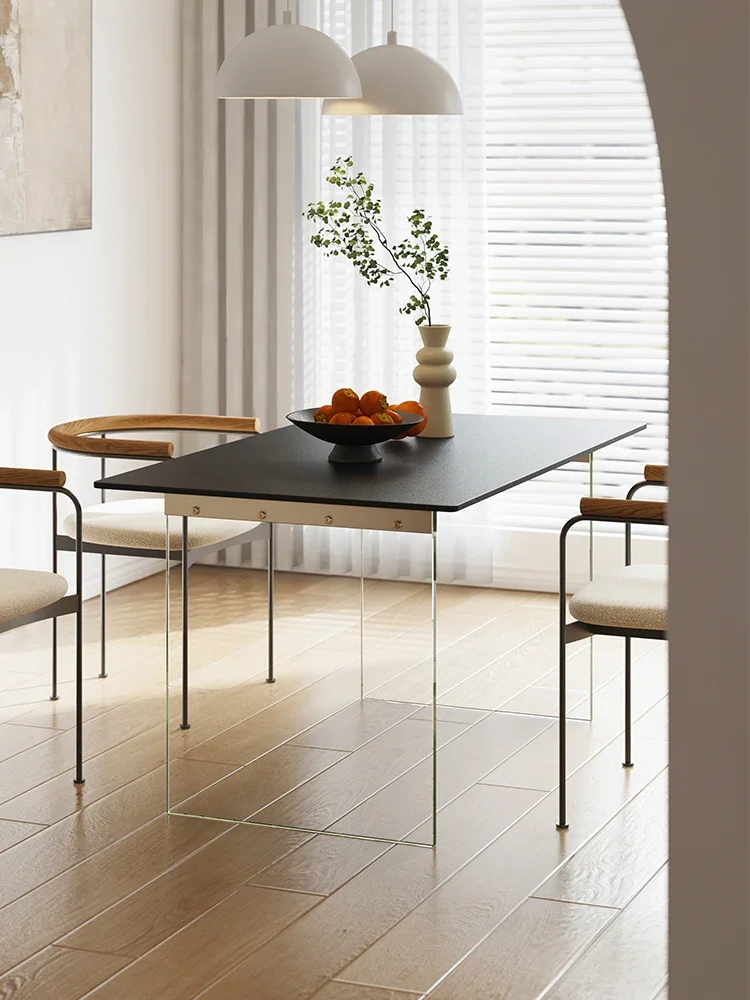 

LJY*Suspended rock slab dining table Light luxury Modern simple household island long table
