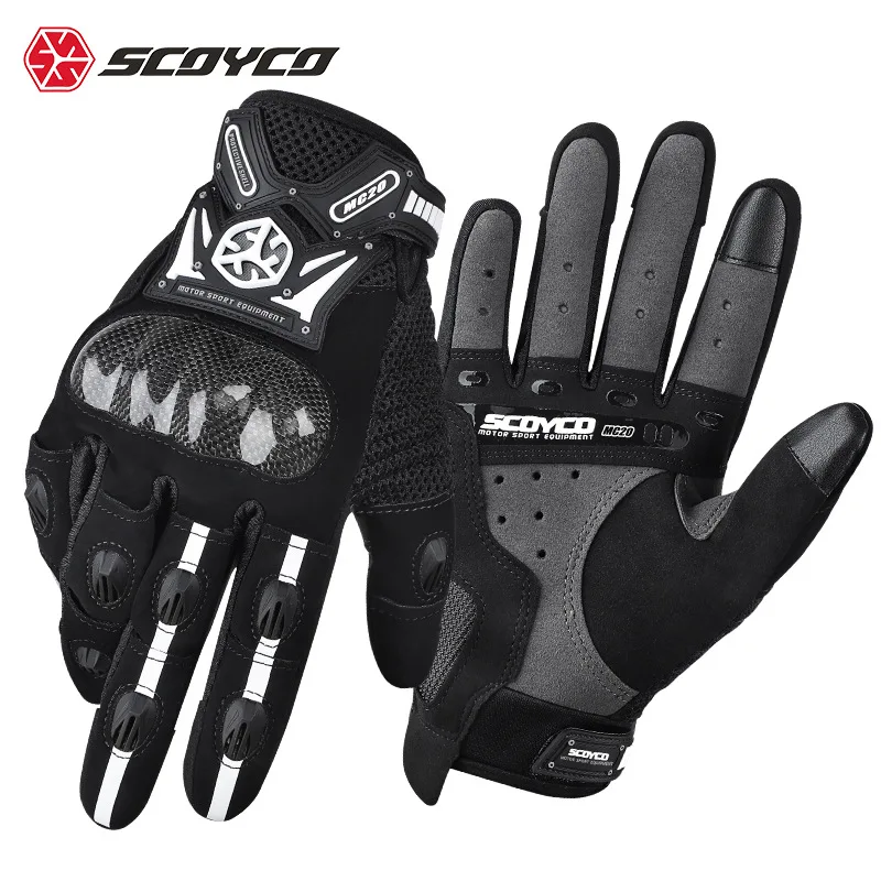 Motorbike racing gloves men's four-season rider equipment motorbike riding touch screen carbon fibre anti-drop gloves