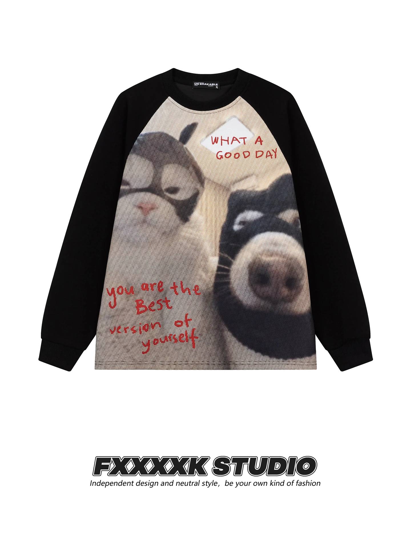 

Оригинальная американская уличная футболка FXK с длинным рукавом, принтом на плече и изображением собаки, милая, повседневная, свободного кроя, дышащая