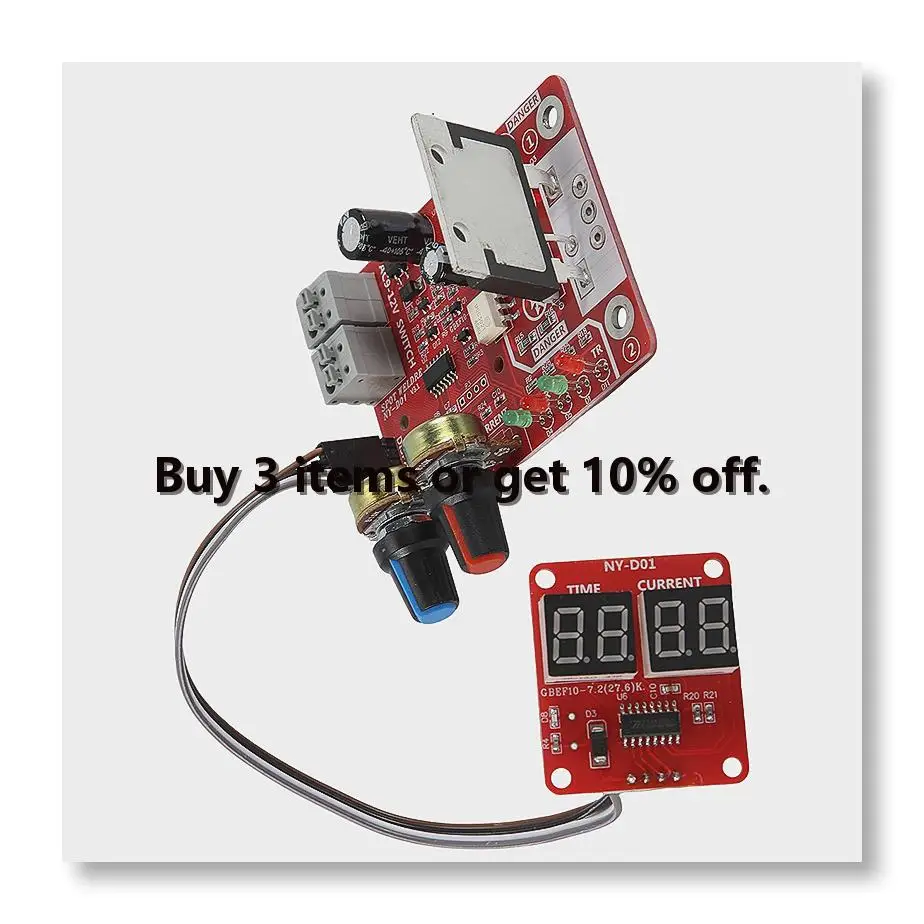 ●Digital Spot Welding Machine Time Control Display Spot Welder AC 110V 220V to 9V Transformer Controller Board 100A