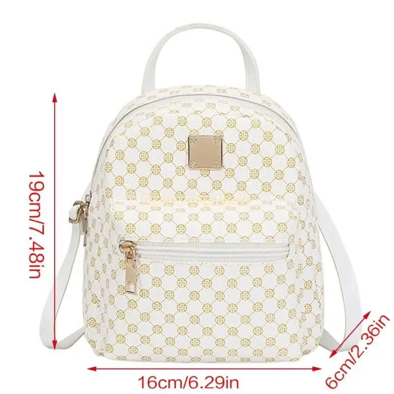 X90D Trendy Pu Leder Rucksack Schultasche Rucksack Daypack für den täglichen Gebrauch