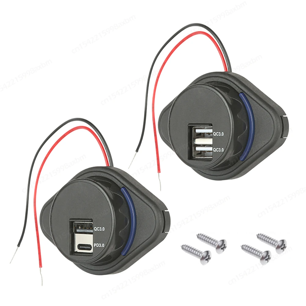 12 USB Outlet PD3.0 USB-C & Quick Charge 3.0 USB-A Car Charger Ports with Waterproof Spring Cover Fast Charge for Boat RV Marine