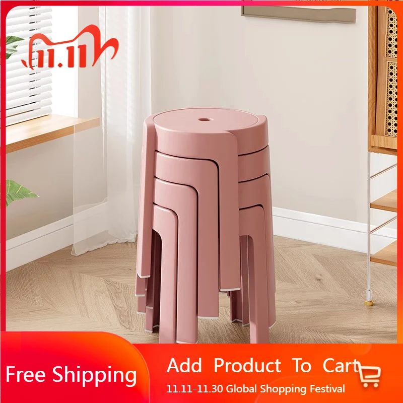 

High Shower Bathroom Chair Plastic Portable Designer Outdoor Stool Space Saving Tourist Stackable Tabouret Bathroom Furniture