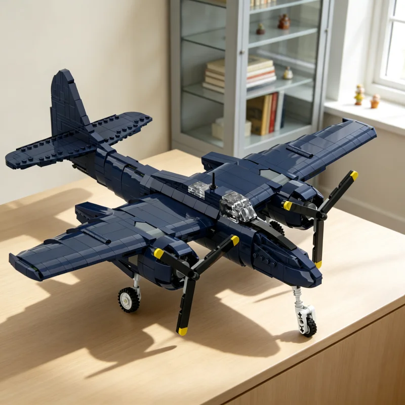 1178pcs MOC F7F Tigercat Model Building Blocks Christmas Gift Art Craft Birthday Collection DIY Assemble Idea Education Creative
