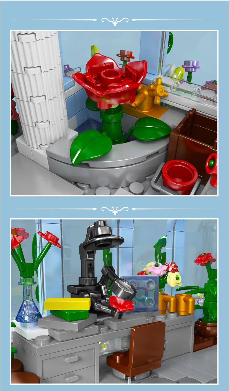 قالب الملك 1289 قطعة حديقة نباتية اللبنات المعماري نموذج طفل ألعاب تعليمية الحلي هدايا عيد الميلاد 16048 #5