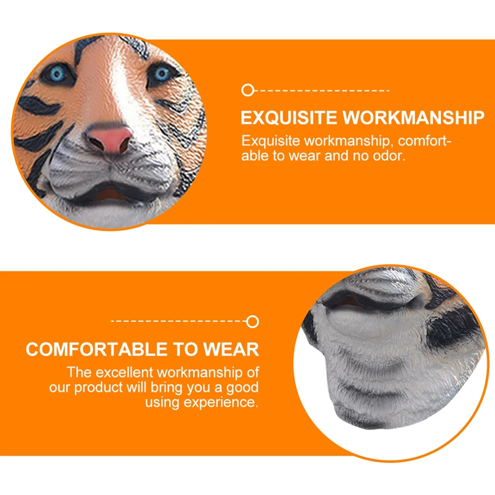 1pc Tigre Copricapo Maschera di Halloween Vivido Animale Viso Costume Scherzo Divertente Masquerade Party Performance Maschera 3D Stampato per Cosplay