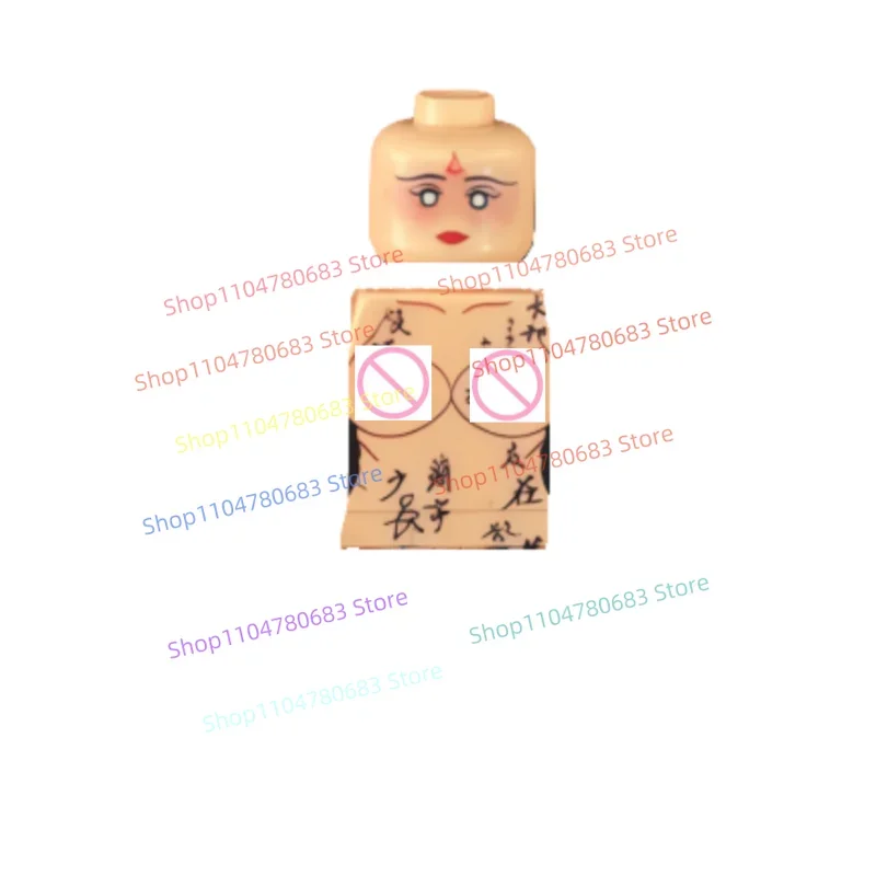 MOC Bouwstenen Kawaii Meisje Lange Speer Krijger Mini Figuur Assemblage Model Display Anime Cartoon Desktop Decor Speelgoed Cadeau
