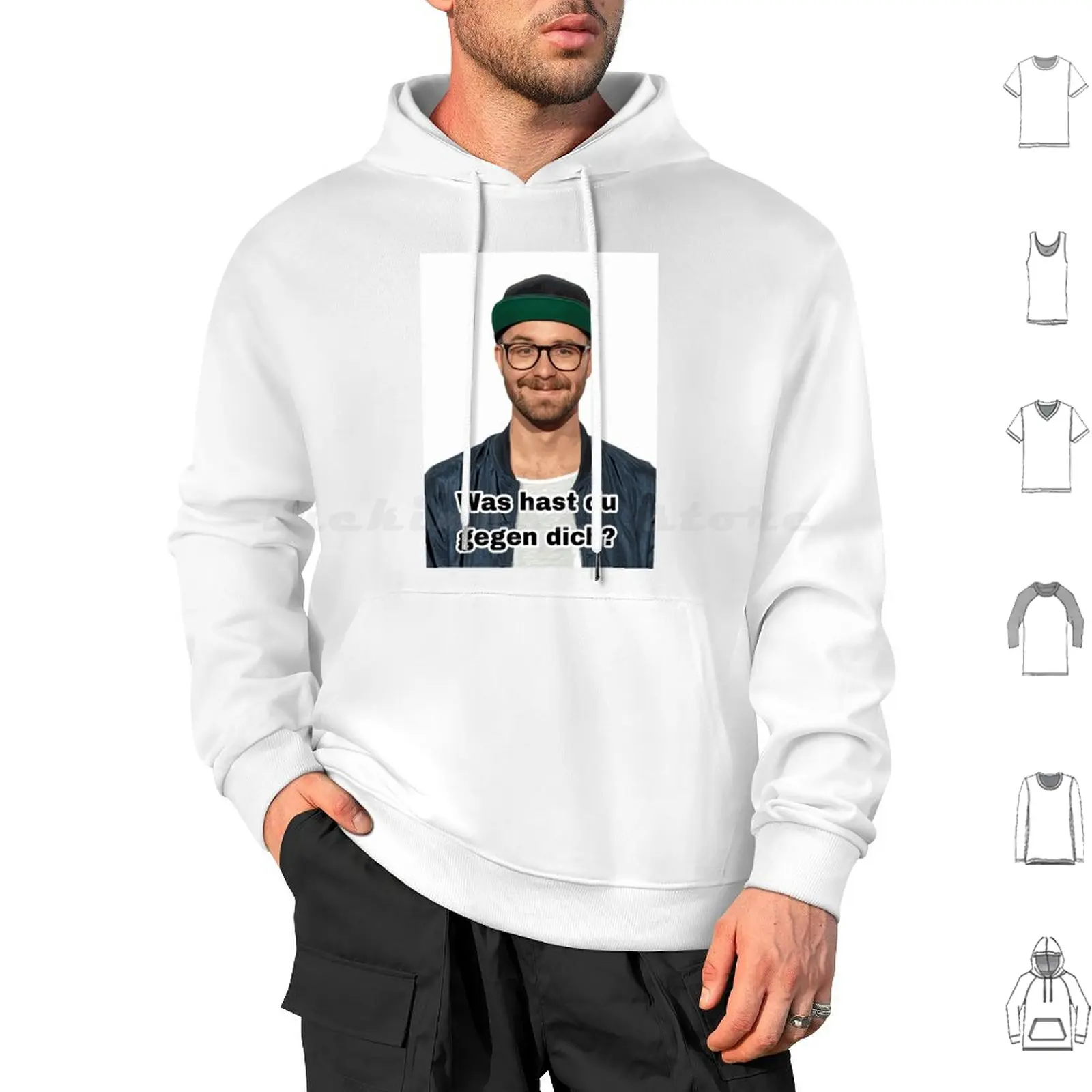 Mark Forster-What Do You Have Against You ? Meme #4 Hoodie cotton Long Sleeve Ark Forster Meme German Cap Smile Song