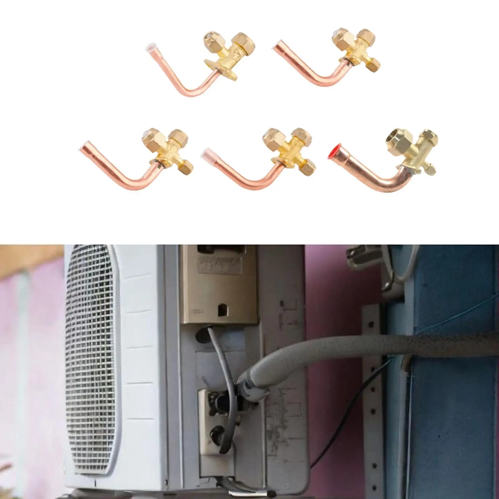 

Air Conditioner Stop Valve Brass Fitting Maintenance Service Valve Easy to