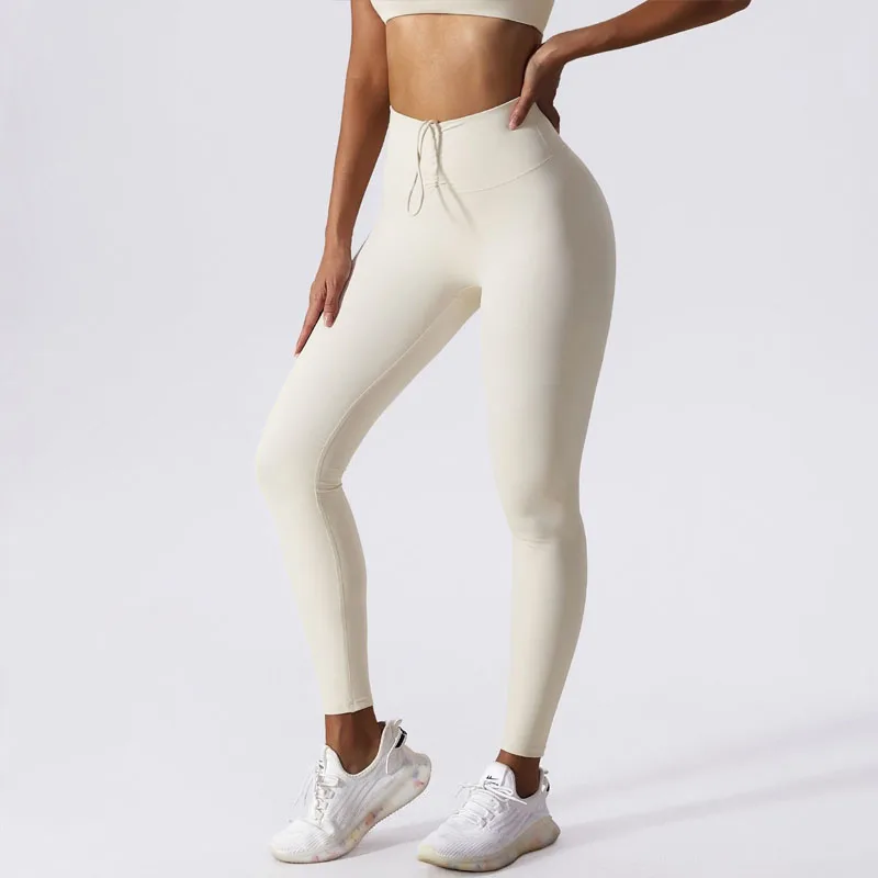 

Solid Color Youth Vitality Summer Women High Waist Slim Elastic Force Lifting Buttocks Bodybuilding Motion All-match Trousers