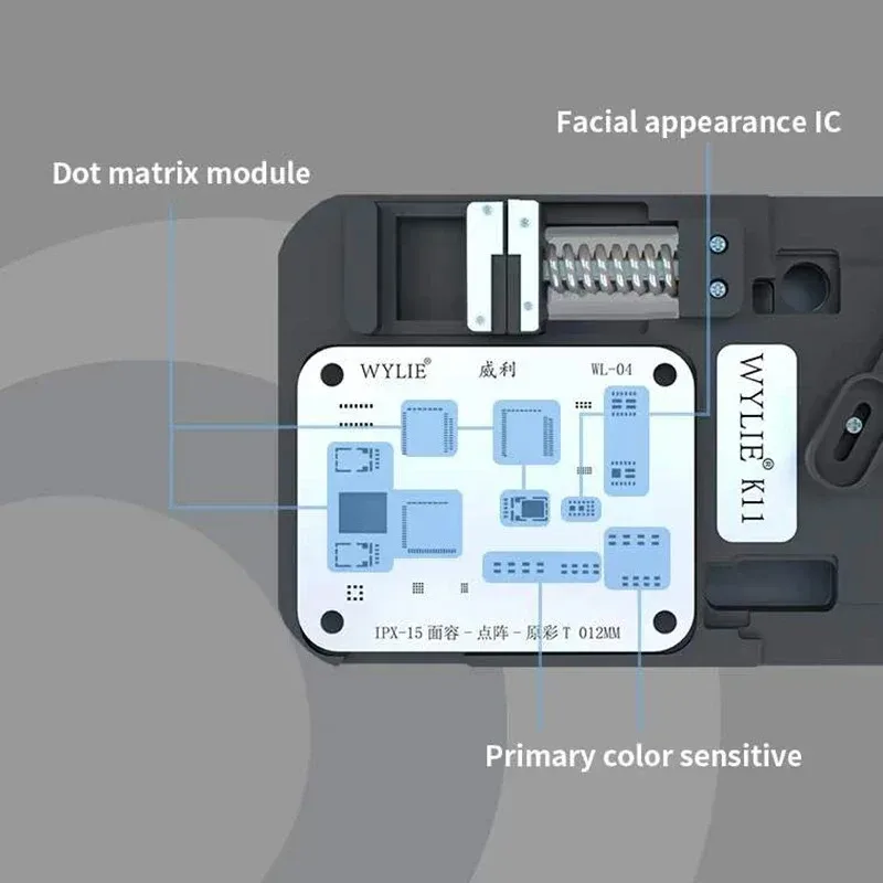 WYLIE-accesorio de reparación de matriz de puntos para IPhone X-15, serie completa, reparación de cámara, plataforma de plantación de estaño, herramientas de reparación, K11