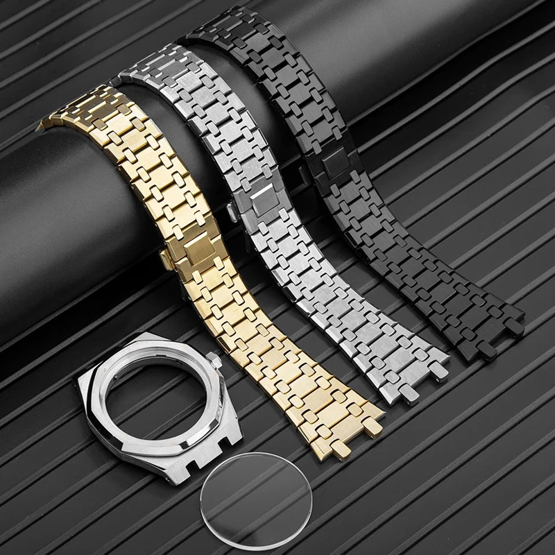 Juego de aleación de titanio para GA2100 Casioak mod kit correa de caja de acero 316L para Casio GA2110 kit mod de cristal de zafiro cubierta trasera de bisel