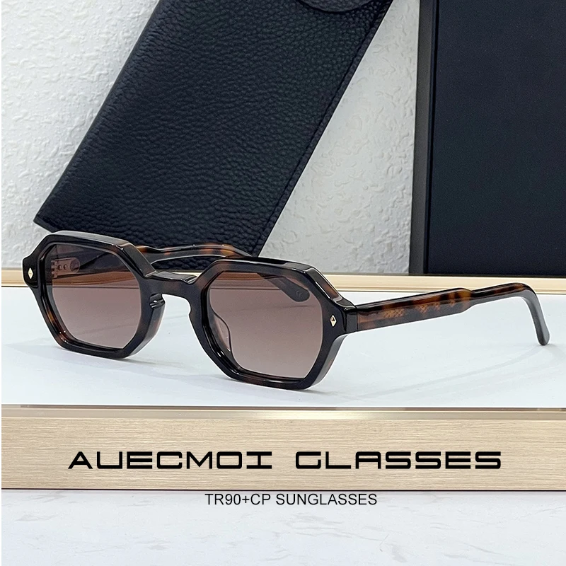 

Luxury Brand Designer Vintage Small Frame Punk Hexagon Sunglasses Men Outdoor Driving Popular Rivet Sun Glasses Male