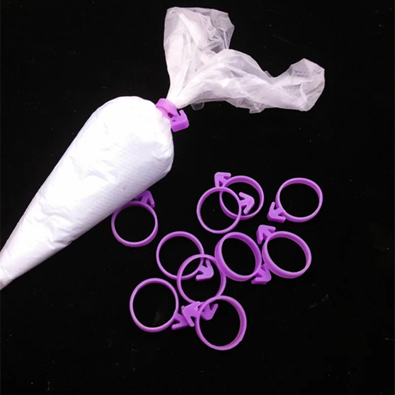 DIY Reusable Piping Decorating Bag 10 Pieces Rubber Band Lashing No Leaks Pastry Tool Silicone Icing Bag Ties Fixed Rings