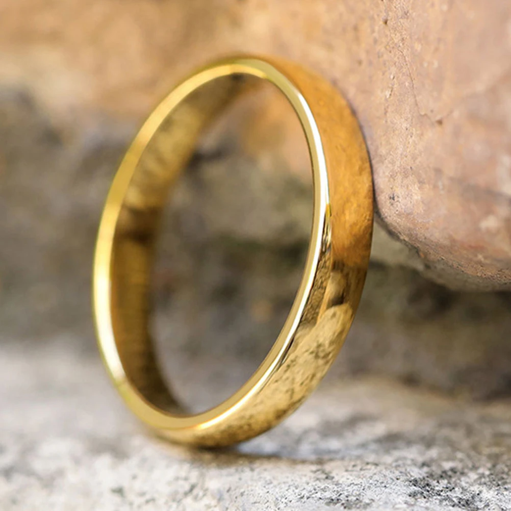 

Golden Plain Ring Minimalist Stylish Stackable Jewelry for Women Teen Girls American Size 5 Comfortable Long-Lasting Gift Choice