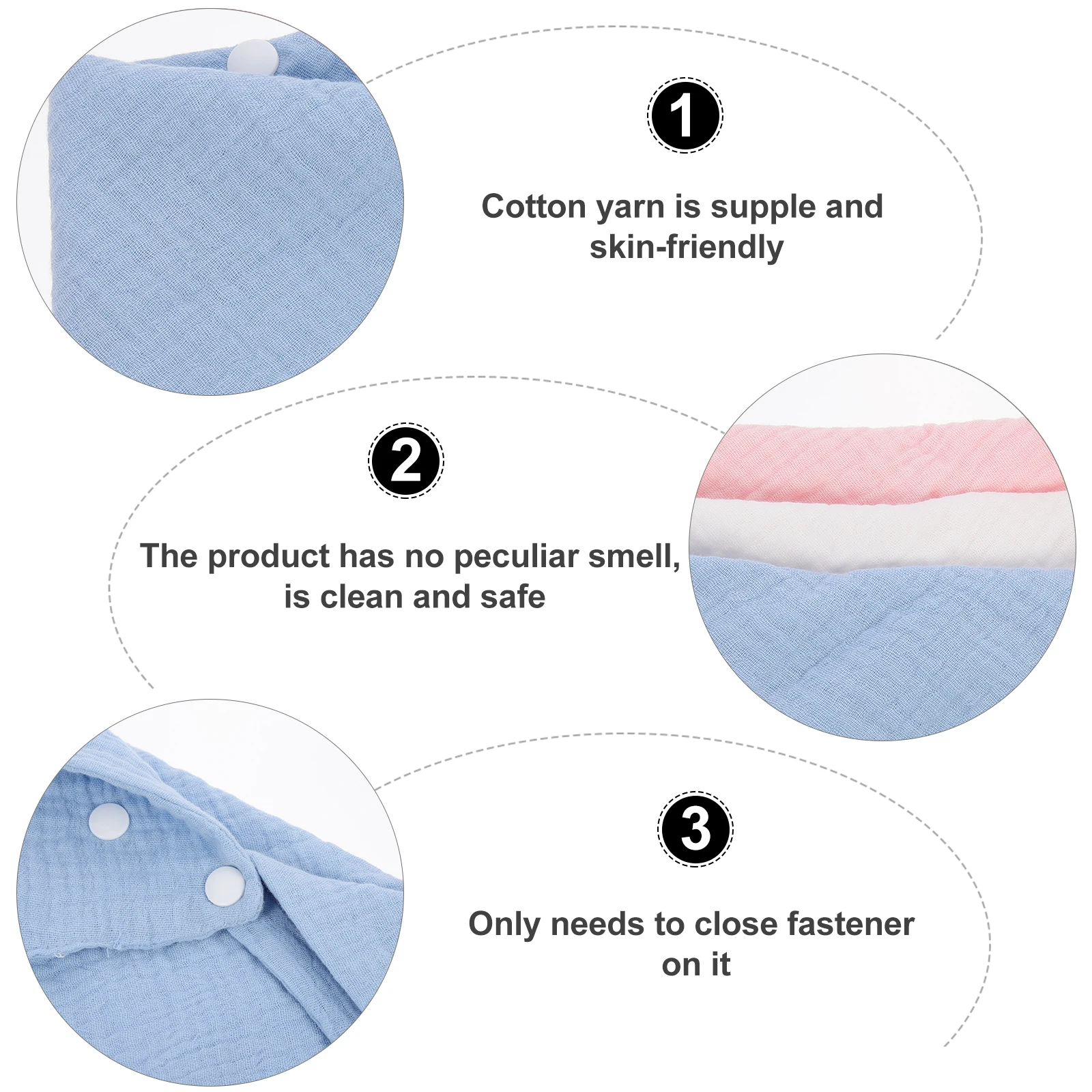 

3 Pcs Absorb Water Bib Towel Child Towels for Newborn Cotton Yarn Toddler Bibs