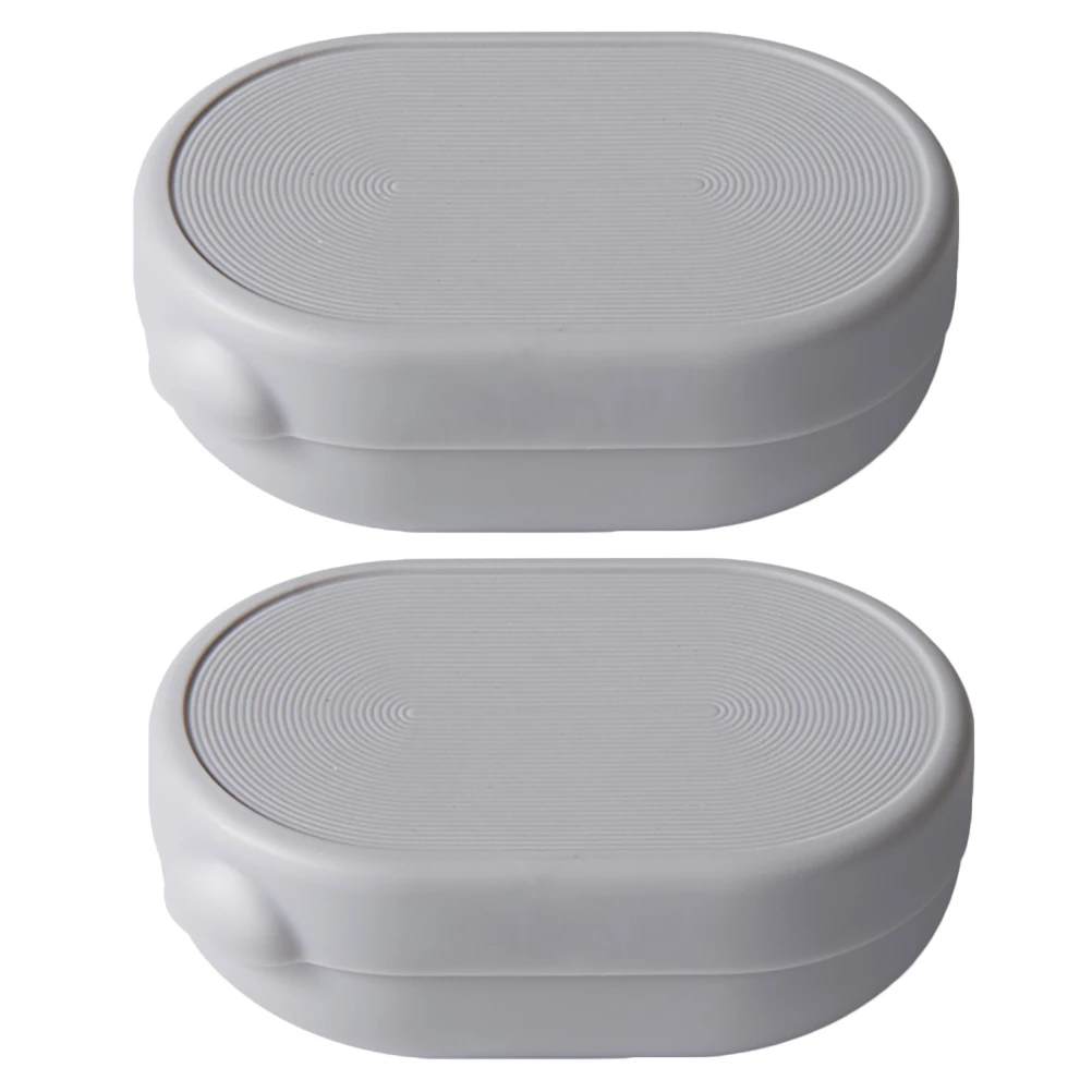 

2Pcs Portable Soap Box Grey Travel Case Leakproof Draining Holder Compact NonMetal Lightweight Gym Outdoor Activities