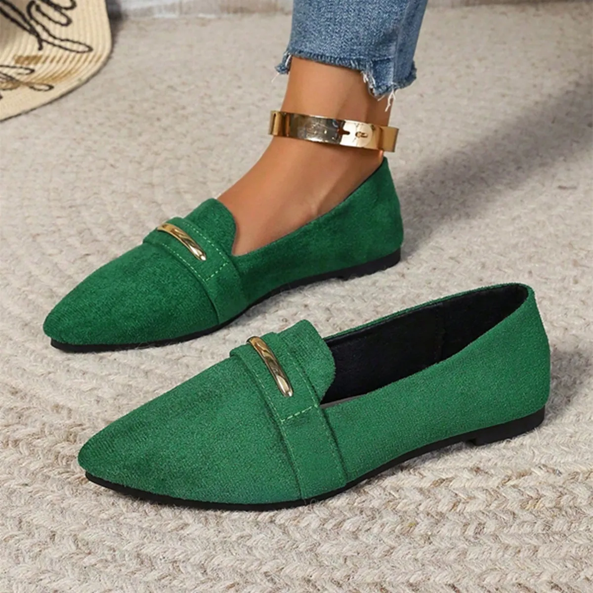 Loafers Wohnungen Spitz Casual Frauen Schuhe Neue Bequeme Walking Mujer Zapatos: Tragen-wider – Detail 10