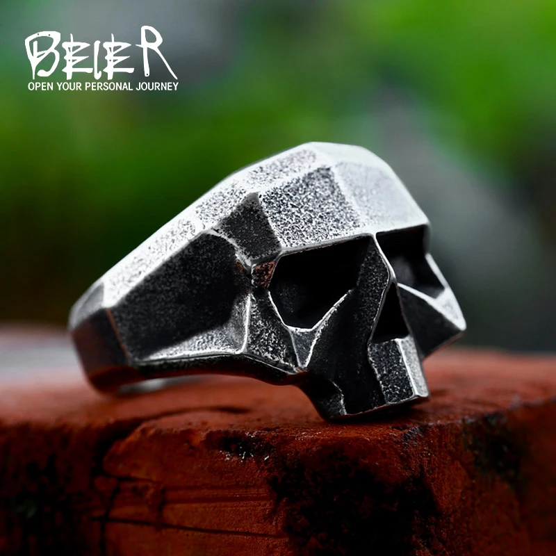 BEIER 316L Stainless Steel Punk Skull  ring quality products Man\'s Fashion Rock Punk Jewelry BR8-149