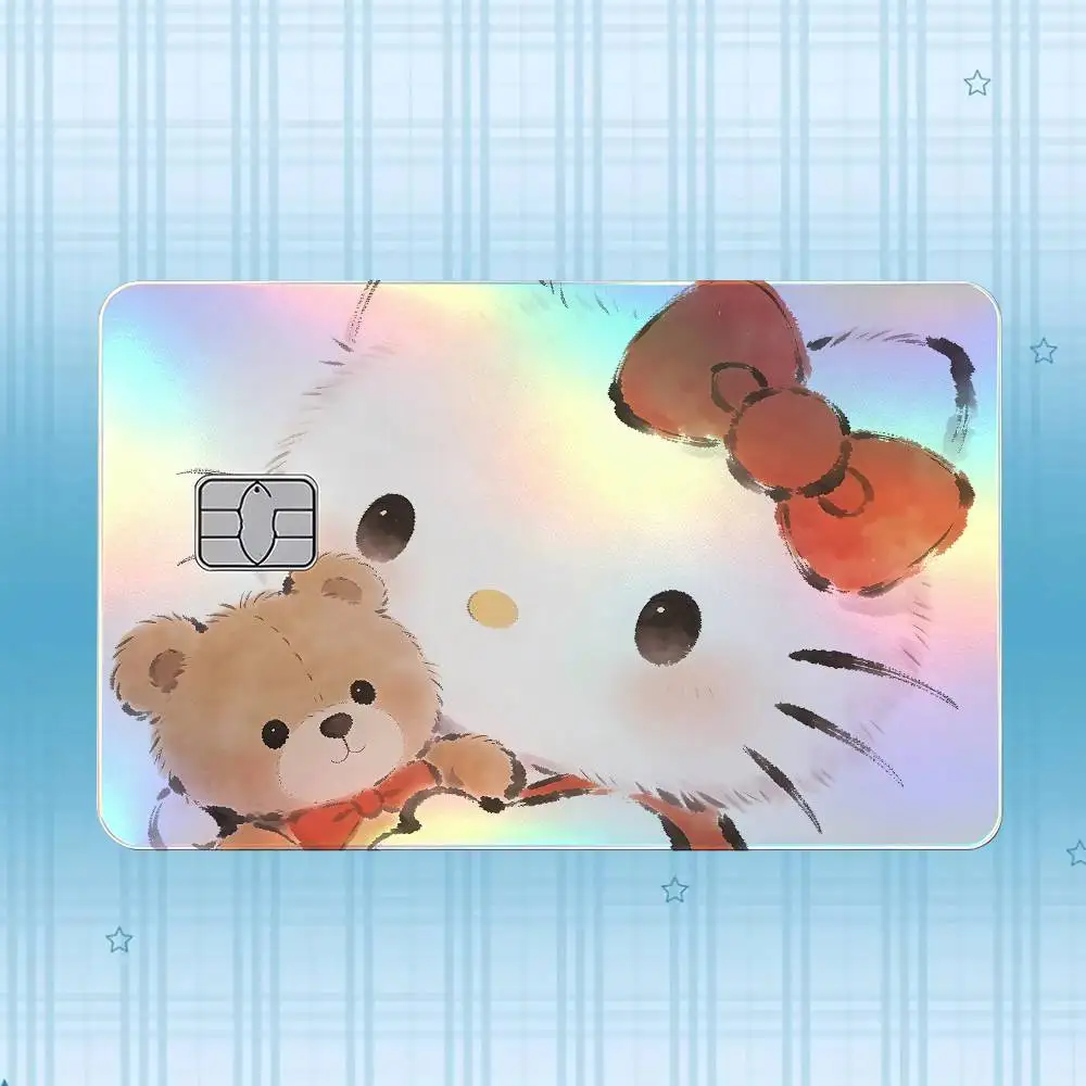 H-Hello Kitty Laser-Holografischer Karten-Skin-Aufkleber für Kredit- und Debitkarten – 4 Stück/Set, wasserfester, kratzfester Schutz – Detail 20