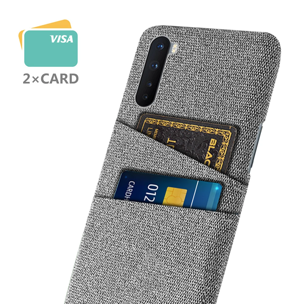 OnePlus Nord 케이스용 고급 패브릭 듀얼 카드 전화 커버, One Plus Nord Funda oneplus Nord 1 + Nord Capa AC2001 AC2003 6.44\